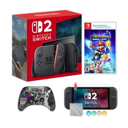 Nintendo Switch 2 Console 256GB 7.9-Inch 1080P HDR Touch Screen, Joy-Con 2 with Mouse Sensor, Dock, with Mario + Rabbids Sparks of Hope And Mytrix Wireless Switch Pro Controller & Accessories