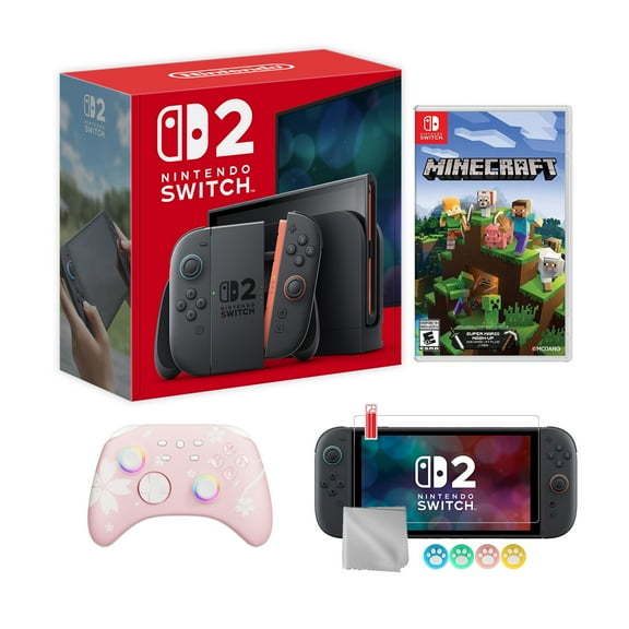 Nintendo Switch 2 Console 256GB 7.9-Inch 1080P HDR Touch Screen, Joy-Con 2 with Mouse Sensor, Dock, with Minecraft And Mytrix Wireless Switch Pro Controller & Accessories