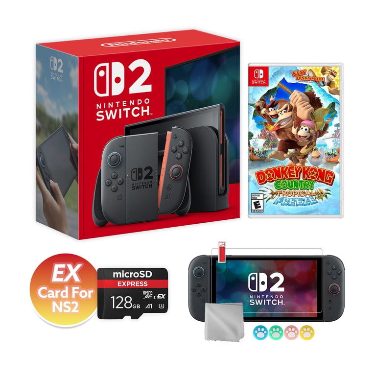 【まる】NintendoSwitch本体、ドンキーコング×2本 Nintendo Switch 2 Console 256GB 7.9-Inch 1080P HDR Touch Screen
