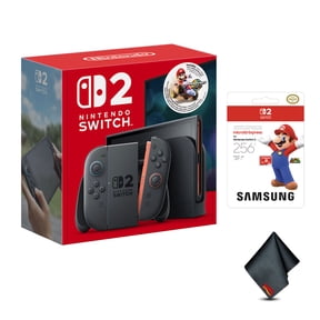 Nintendo Switch 2 Ultimate Gaming Bundle 7.9 HDR Touchscreen Console, Mario Kart World, 4K Dock, Dual Controllers, 256GB microSD Card, Game Chat, TV & Handheld Modes, Plus 6Ave Cleaning Cloth