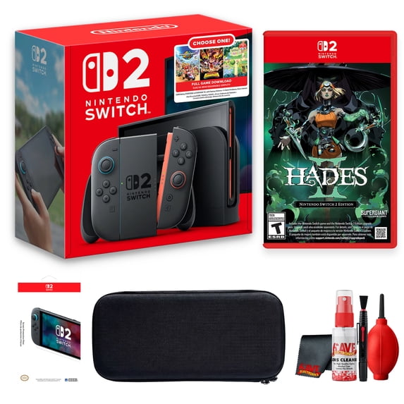 Nintendo Switch 2 Console | Choose Your Game Bundle with Hades II + Screen Protector + Case + Cleaning Kit