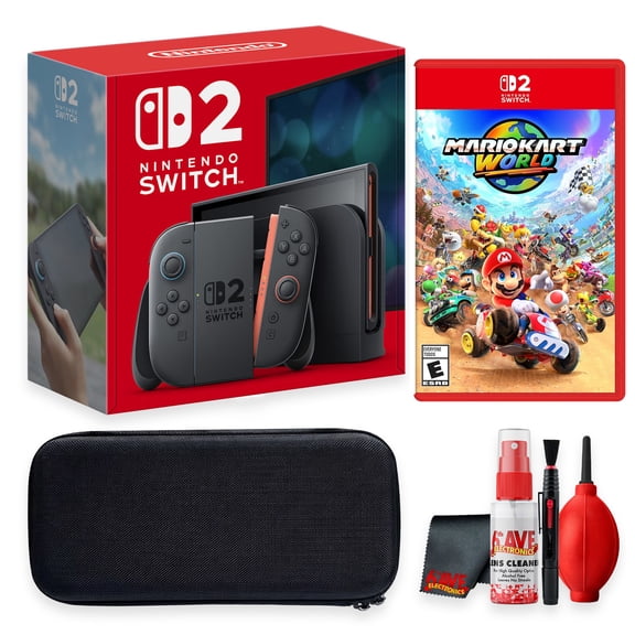 Nintendo Switch 2 Console | Mario Kart World + Carrying Case + Cleaning Kit