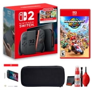 Nintendo Switch 2 Console + Mario Kart World Game Bundle | Includes Screen Protector + Case + Cleaning Kit