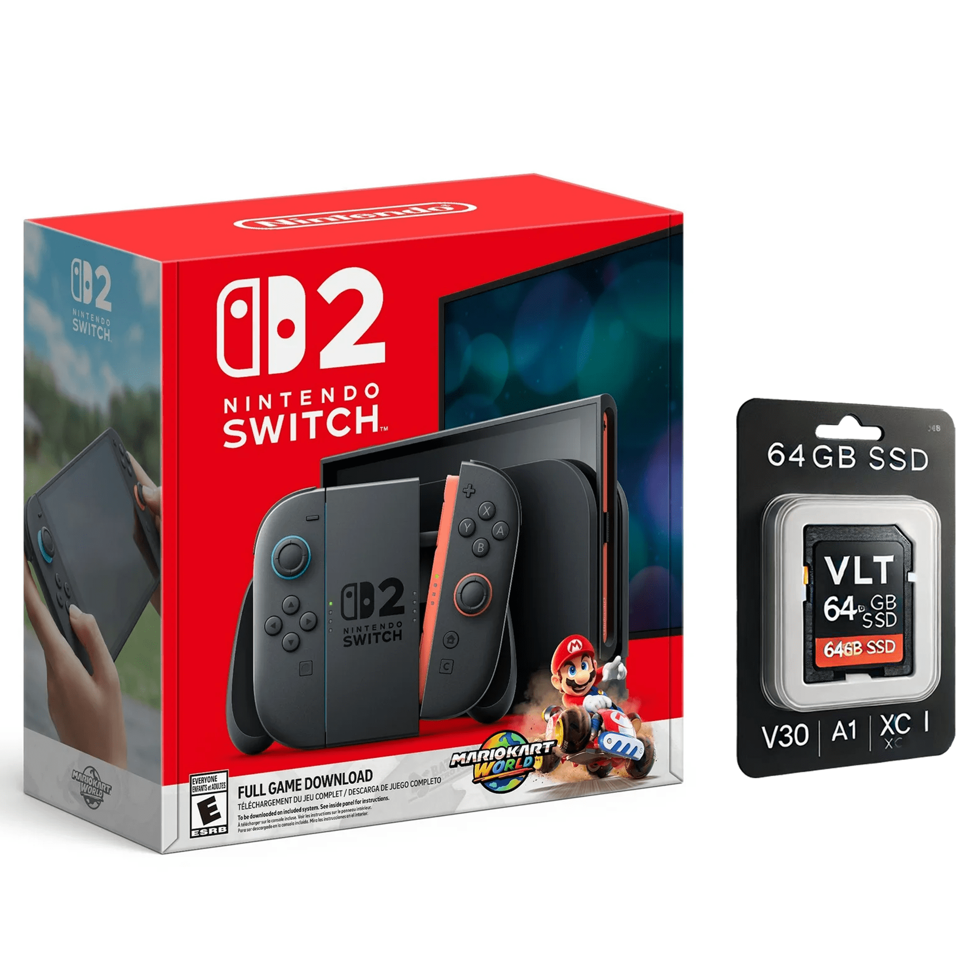 2025 Nintendo Switch 2 + Mario Kart World Bundle with VLT HDMI Cable