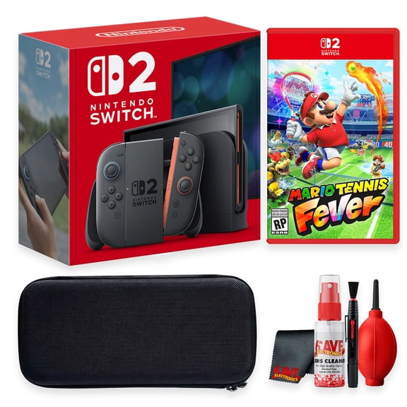 Nintendo Switch 2 Console | Mario Tennis Fever Switch 2 Edition + Carrying Case + Cleaning Kit