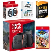 Nintendo Switch 2 Console with Mario Kart World, Joy Con Wheel, MightySkins Code and 1 CPS Year