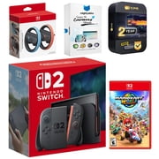 Nintendo Switch 2 Console with Mario Kart World, Joy Con Wheel, MightySkins Code and 2 CPS Year
