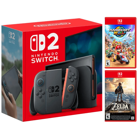 Nintendo Switch 2 Console with Mario Kart World & The Legend of Zelda: Breath of The Wild
