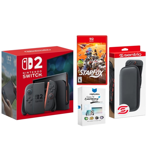 Nintendo Switch 2 Console with Star Fox Game, Protective Case and MightySkins Bundle