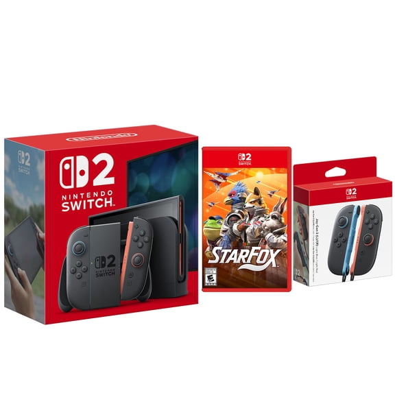 Nintendo Switch 2 Console with Star Fox Game and Extra Joy-Cons Bundle - Red / Blue