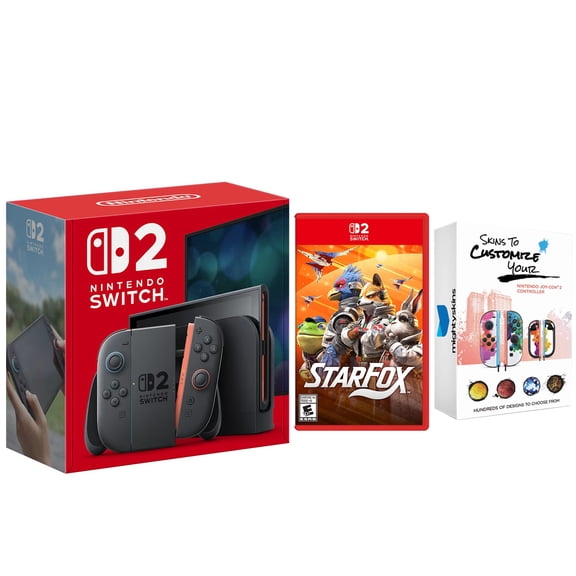 Nintendo Switch 2 Console with Star Fox Game and MightySkins Code Bundle