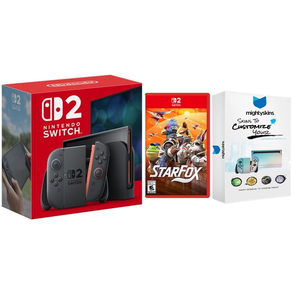 Nintendo Switch 2 Console with Star Fox Game and MightySkins Code Bundle