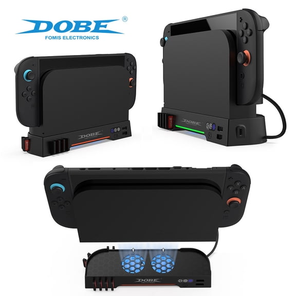 Nintendo Switch 2 Dock Cooling Fan - RGB Light, 10-Slot Game Card Storage, Quiet 3-Speed Cooler for NS2 Dock, Prevents Overheating During TV Mode Gaming