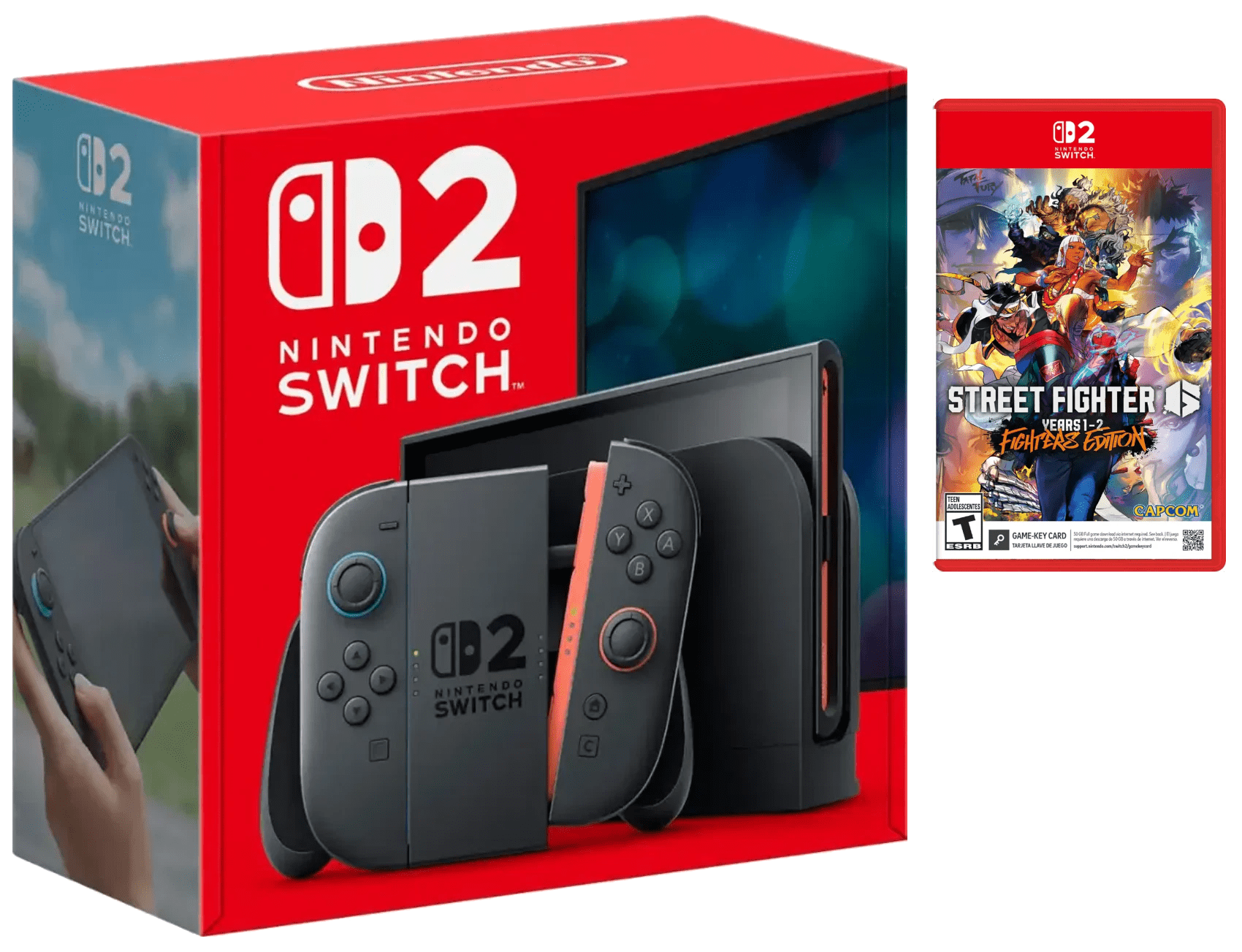 Nintendo Switch 2 Gaming Console with Street Fighter 6 and Screen Protector Bundle