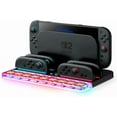 thumbnail image 1 of for Nintendo Switch 2 Joy Con Controllers Charger, [9 Game Card Storage] [Ambient Lighting] All-in-one Organization Accessories for Switch 2, Heat Dissipation Slot for Dock with USB Cable, 1 of 7
