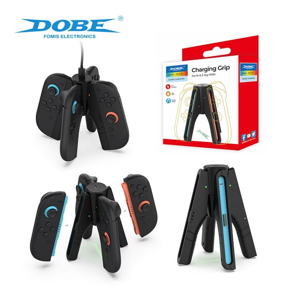 Nintendo Switch 2 Joy-Con Magnetic Charging Grip - Detachable 4-in-1 Controller Charger Holder, Ergonomic Non-Slip Hand Grip for NS2 Joy-Con Controllers