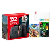 Nintendo Switch 2 Mario Kart World Bundle 256GB 7.9-Inch 1080P Screen, Joy-Con 2 with Mouse Sensor, Dock, with Luigi's Mansion 3 And Mytrix Joystick Caps & Screen Protector