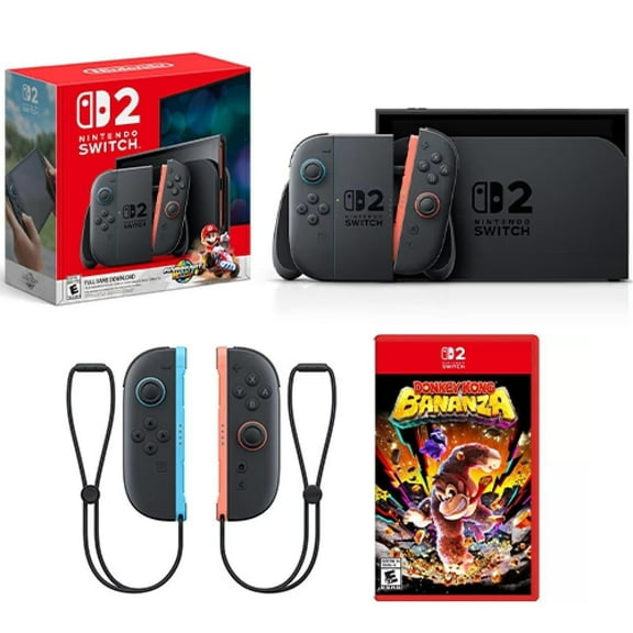 Nintendo Switch 2 Mario Kart World Bundle + Nintendo Joy-Con 2 Controllers + Donkey Kong Bananza