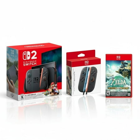 Nintendo Switch 2 Mario Kart World Bundle + Nintendo Joy-Con 2 Left & Right Controllers Light Blue/Light Red + The Legend of Zelda Tears of the Kingdom Nintendo Switch 2 Edition