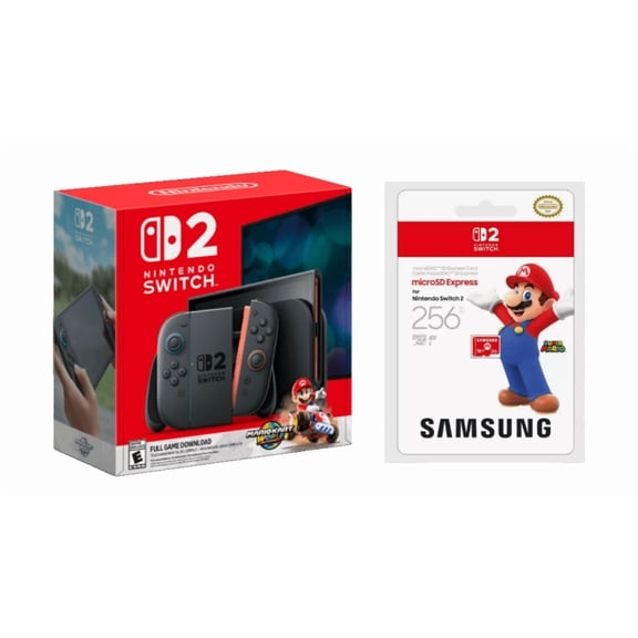 Nintendo Switch 2 + Mario Kart World Bundle + Samsung 256GB microSD Express Card!
