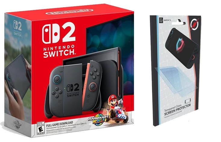 Nintendo Switch 2 + Mario Kart World Bundle with Screen Protector