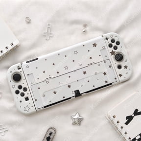 Nintendo Switch 2|OLED|1|LITE Star Pattern Shell | Transparent & White Switch Case | Night Sky Console Cover