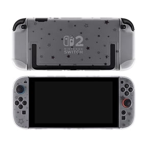 Nintendo Switch 2|OLED|1|LITE Star Pattern Shell | Transparent & White Switch Case | Night Sky Console Cover
