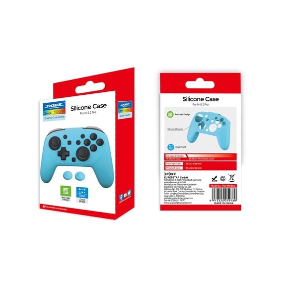 Nintendo Switch 2 PRO Controller Silicone Case + Thumb Grip Bundle - Full-Body Protective Cover for NS2 PRO Controller, Non-Slip Ergonomic Design with 4 Anti-Wear Thumb Caps, Easy Installation