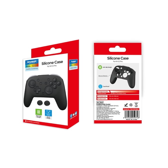 Nintendo Switch 2 PRO Controller Silicone Case + Thumb Grip Bundle - Full-Body Protective Cover for NS2 PRO Controller, Non-Slip Ergonomic Design with 4 Anti-Wear Thumb Caps, Easy Installation