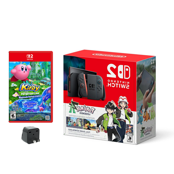 Nintendo Switch™ 2 + Pokémon™ Legends: Z-A Bundle + Kirby and The Forgotten Land + Travel Adapter (International Version)