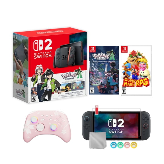 Nintendo Switch 2 Pokemon Legends: Z-A Bundle 256GB 7.9-Inch 1080P Screen, Joy-Con 2 with Mouse Sensor, Dock, with Super Mario RPG NS1 Game And Mytrix Wireless Switch Pro Controller & Accessories