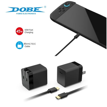 Nintendo Switch 2/Switch/OLED/Lite 45W GaN Fast Charger - Compact Gallium Nitride Power Adapter, Universal PD Charging Brick for Switch Consoles & USB-C Devices
