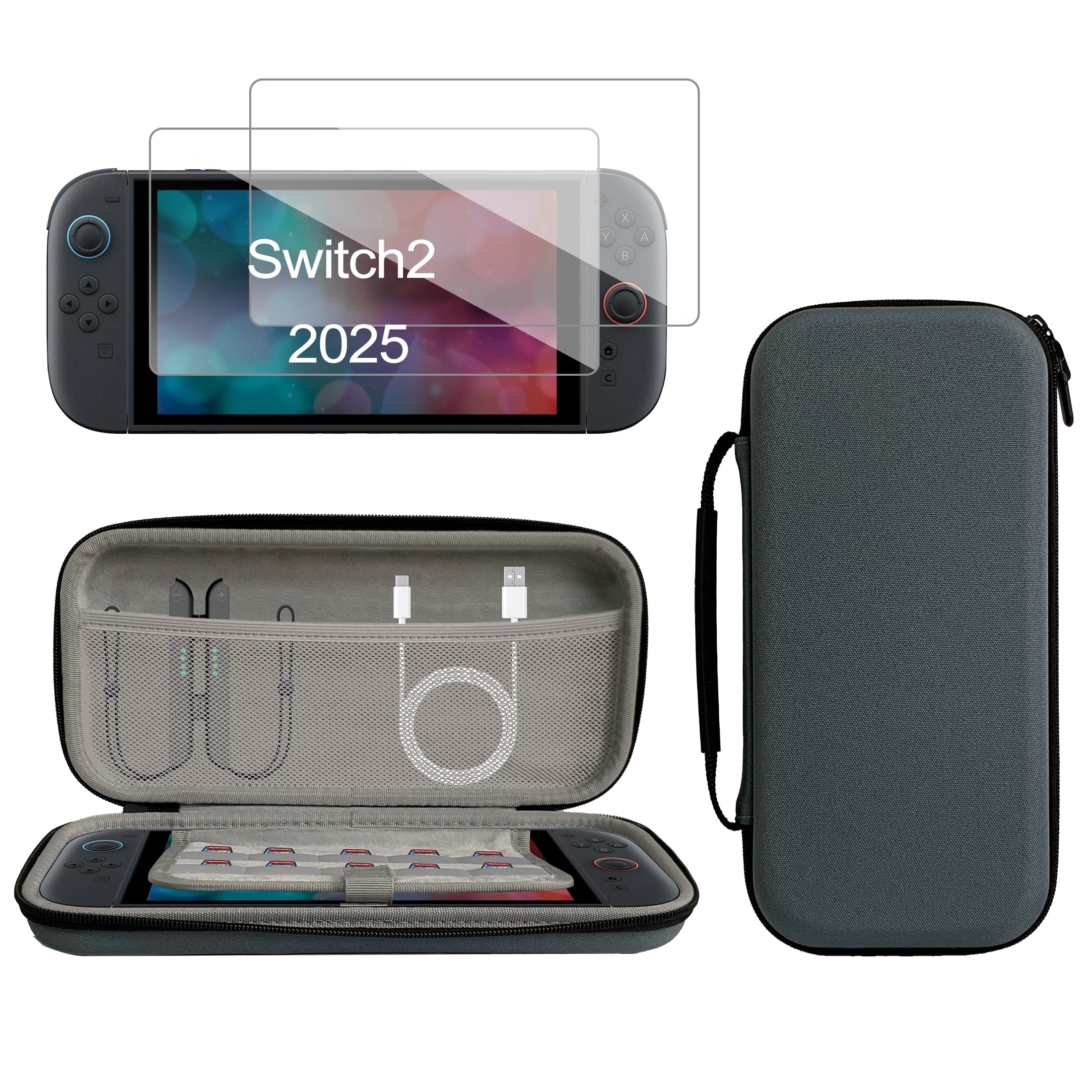 Nintendo Switch 本体 グレー + カバー&ケースセット Nintendo Switch 2 Travel Case 2025 - Premium Dark Gray Protective