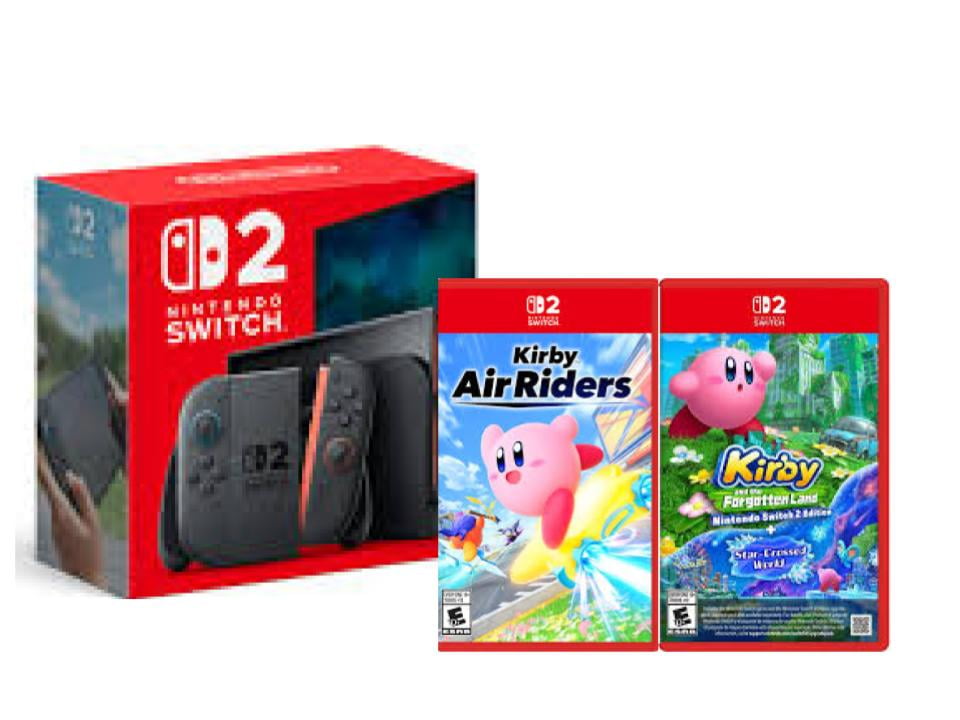 Nintendo Switch 2 Ultimate Kirby Bundle – Switch 2 Console + Kirby and the Forgotten Land: Switch 2 Edition + Kirby Air Riders