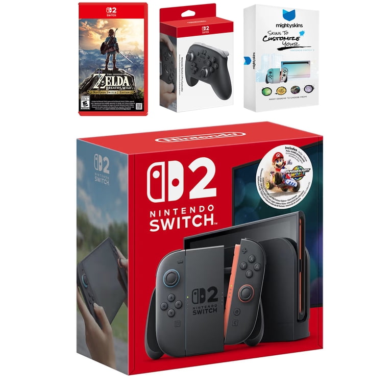 Nintendo Switch 2 + Mario Kart World Bundle with Zelda Breath of