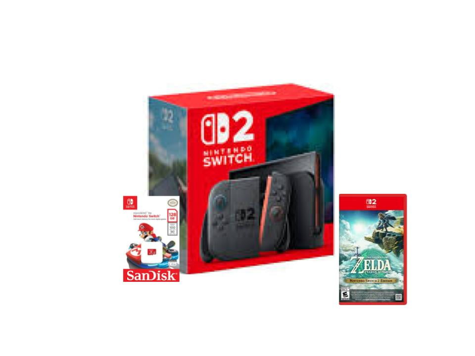 Switch本体＋ゼルダ＋スプラ2＋SD＋豪華セット Nintendo Switch 2 Zelda Tears of the Kingdom Bundle + 128gb SD