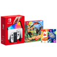 Nintendo Switch 2021 New OLED Model White Joy Con 64GB Console HD Screen & LANPort Dock with