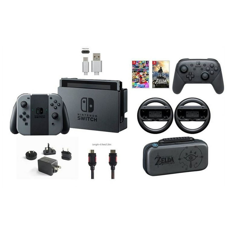 Nintendo Switch 32GB Console Gray Joy-con Bundle:Mario Kart