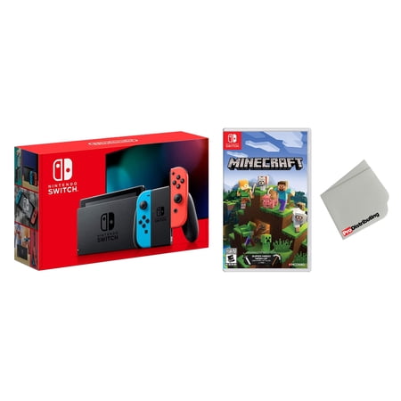 Nintendo Switch 32GB Console Neon Joy-Con Bundle with Minecraft Game - Import with US Plug
