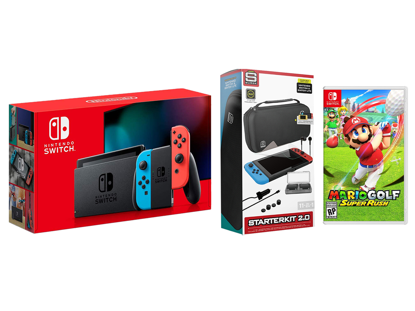 Nintendo Switch 32GB, Neon Red/Blue Joy-Con, Mario Kart 8