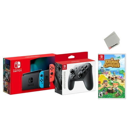 Nintendo Switch 32GB with Animal Crossing: New Horizons Game Bundle with Wireless Pro Controller