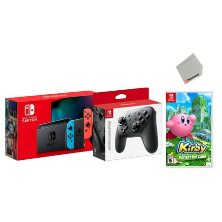 Name Nintendo Switch 32GB with Kirby The Forgotten Land Game Bundle, Neon