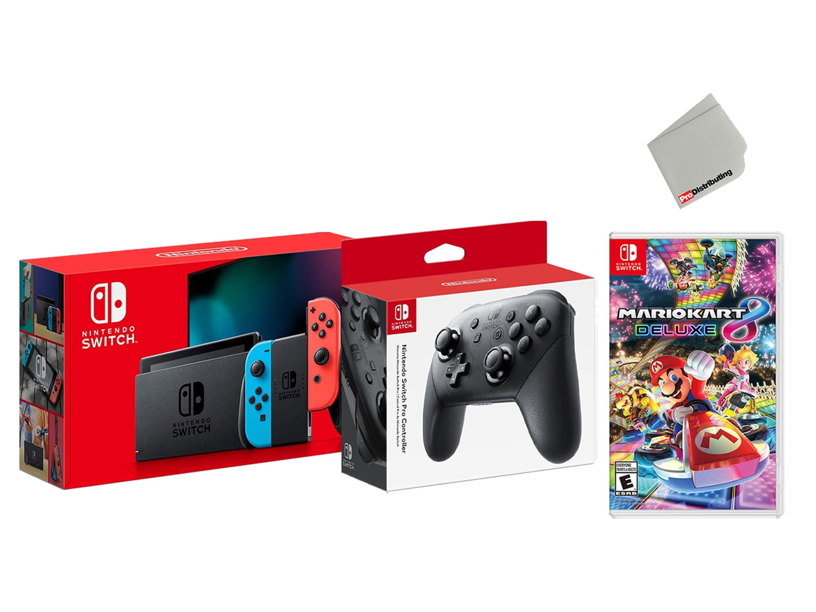 Nintendo Switch 32GB Console Neon Joy-Con Bundle with Wireless Pro  Controller and Luigi's Mansion 3 Game - Import with US Plug 