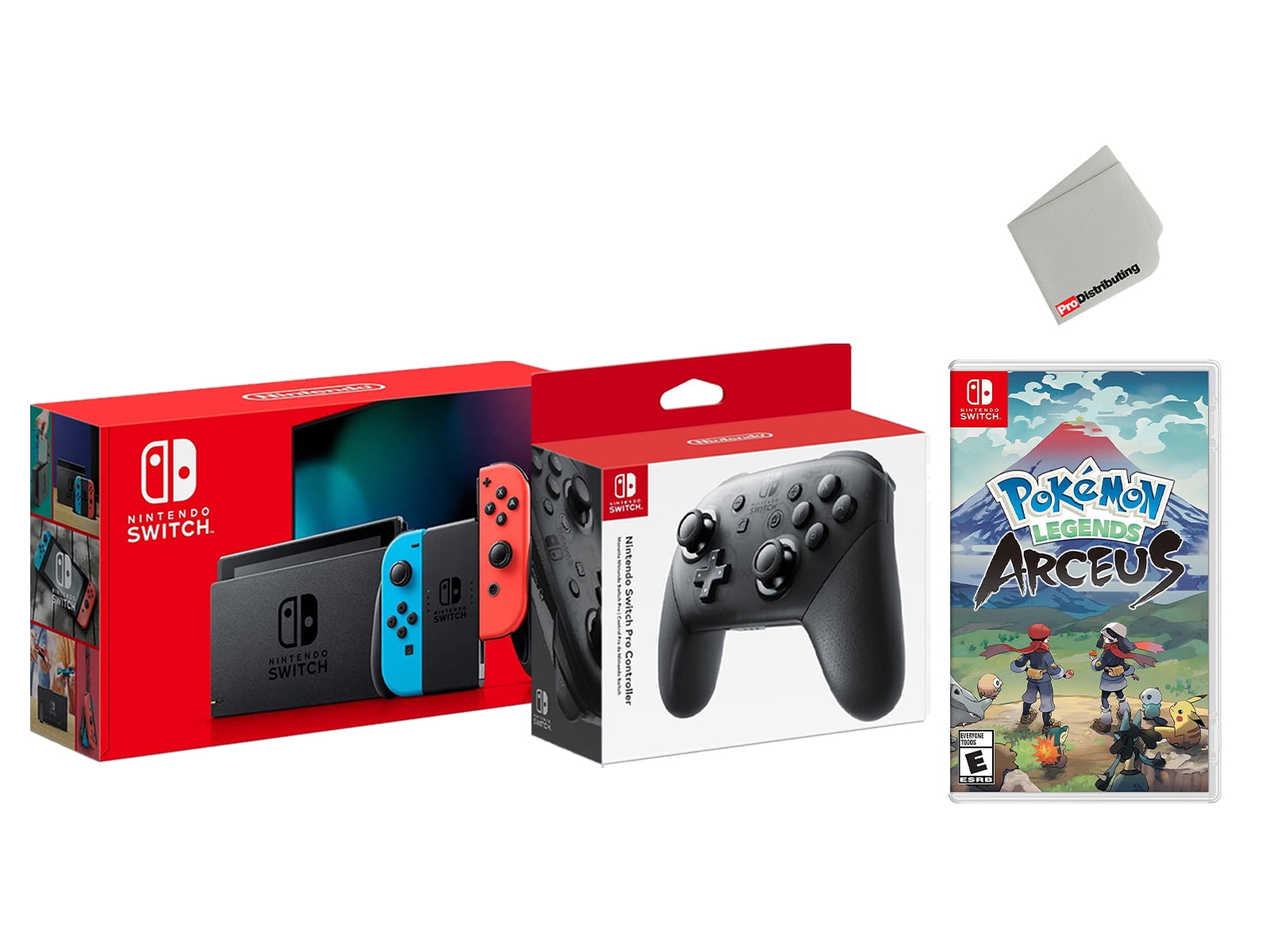 Legends Joy-Con with Controller US Arceus Plug Nintendo Bundle Console Game Pro Wireless and Neon 32GB Pokemon Import - with Switch