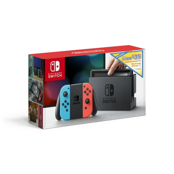 Nintendo, Switch + $35 eShop Credit, Nintendo Switch, Neon Red & Neon Blue, HACSKAB35