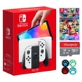 thumbnail image 1 of Nintendo Switch 64GB OLED Model Bundle, Nintendo Switch Console with White Joy-Con Controllers & Dock, Vibrant 7-inch OLED Screen, 64GB Storage, Game Mario Kart 8 Deluxe with Mazepoly Accessories, 1 of 9