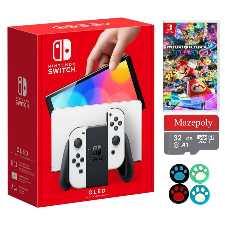 Nintendo Switch 64GB OLED Model Bundle, Nintendo Switch Console with White  Joy-Con Controllers & Dock, Vibrant 7-inch OLED Screen, 64GB Storage, Game  Mario Kart 8 Deluxe with Mazepoly Accessories 