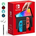 thumbnail image 1 of Nintendo Switch 64GB OLED Model Bundle, Nintendo Switch Console with Neon Red & Neon Blue Joy-Con Controllers, Vibrant 7-inch OLED Screen, 64GB Storage, with Mazepoly Accessories, 1 of 6