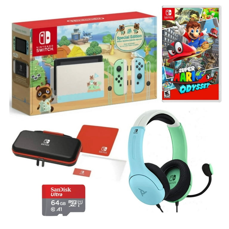 New Nintendo Switch Animal Crossing Limited Edition - Bundle with Mario  Rabbids Sparks of Hope - 64GB Micro SD - PowerA Case