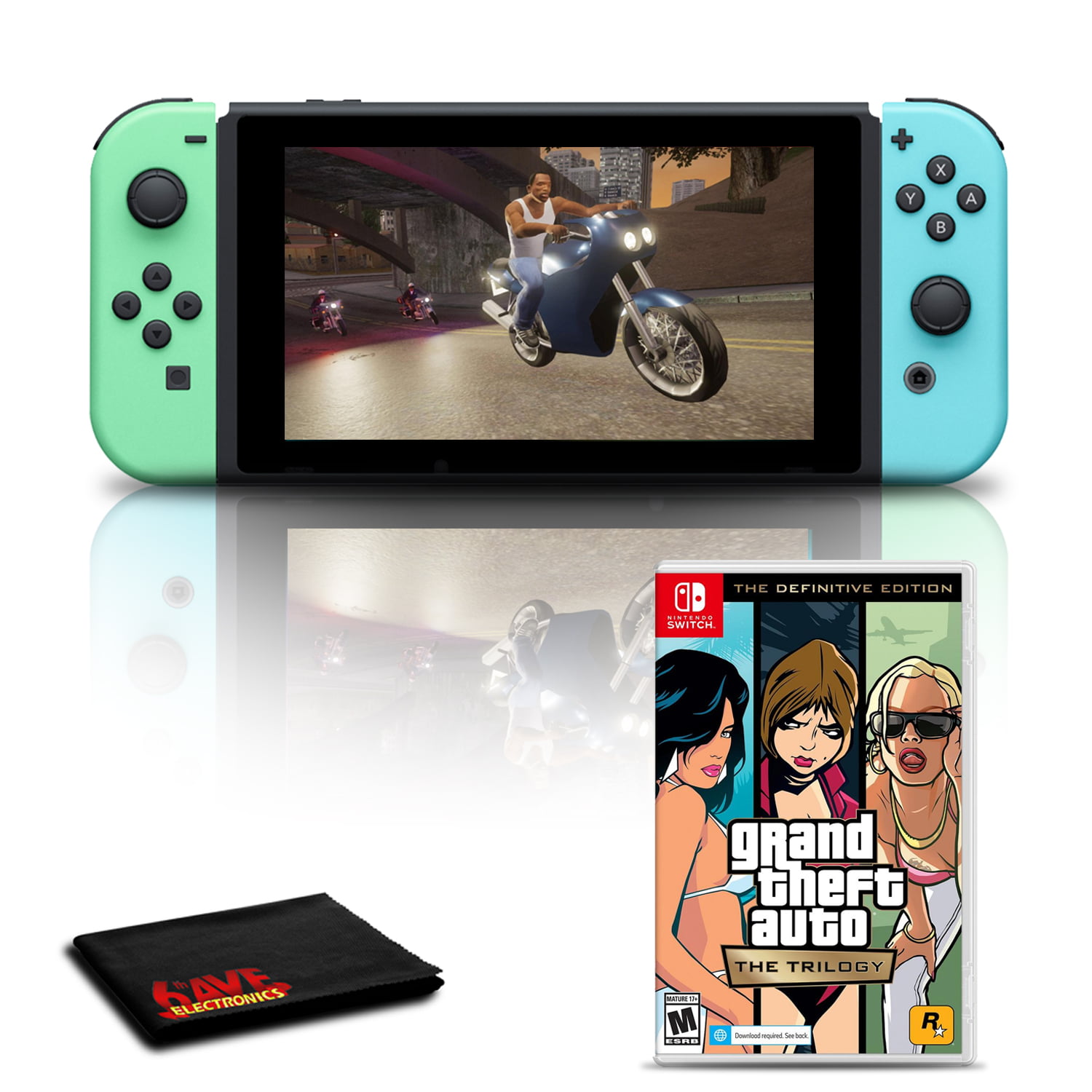 Nintendo Switch (Gray) with Grand Theft Auto: The Trilogy Game 
